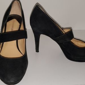 Suede Mary Jane short heels